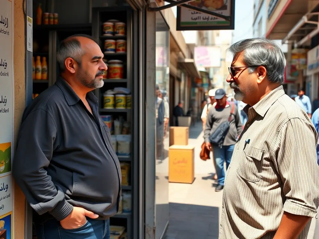 A photo of Mo Baydoun visiting a local business and speaking with the owner about ways to support small businesses and attract new investment to Dearborn Heights.