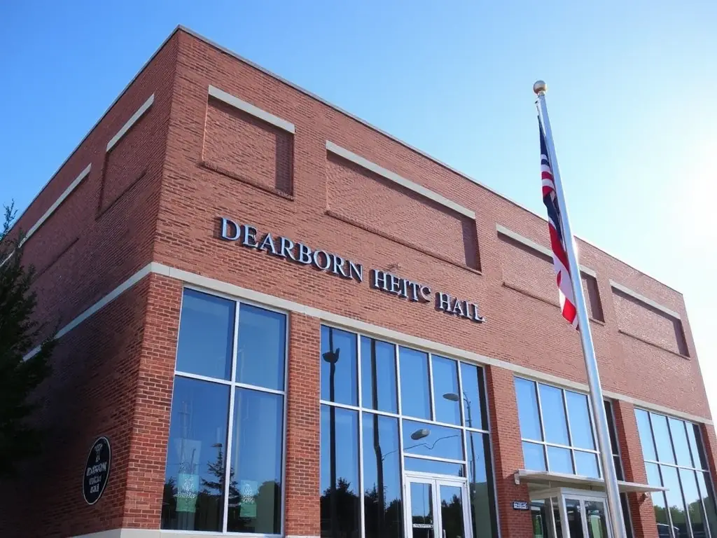 A photo of the Dearborn Heights City Hall, symbolizing transparent and accountable governance.