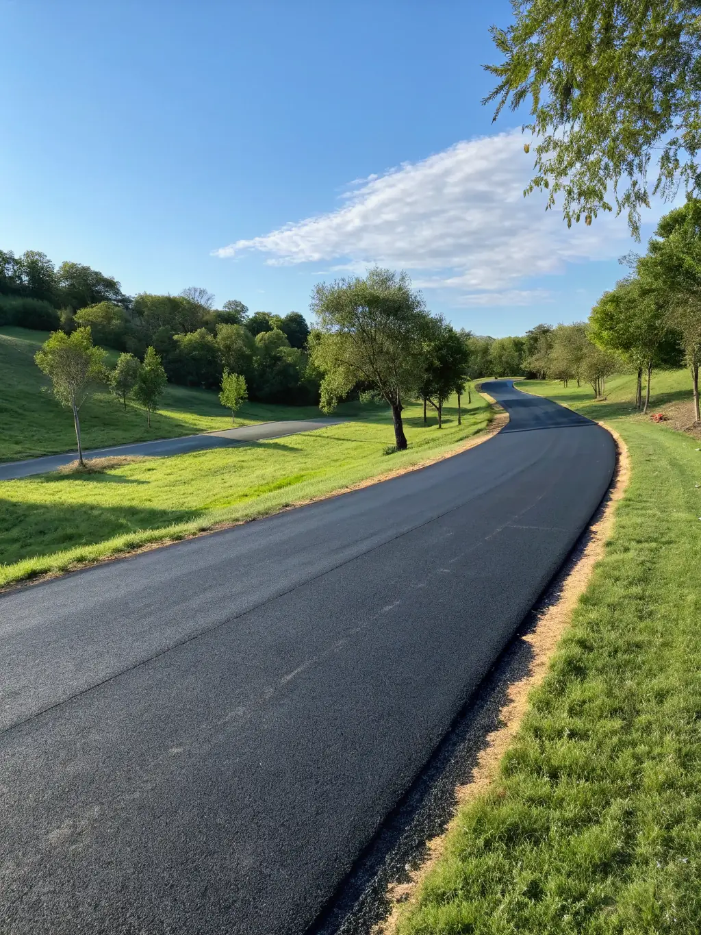 A photograph of a newly paved road in Dearborn Heights, symbolizing infrastructure improvements.
